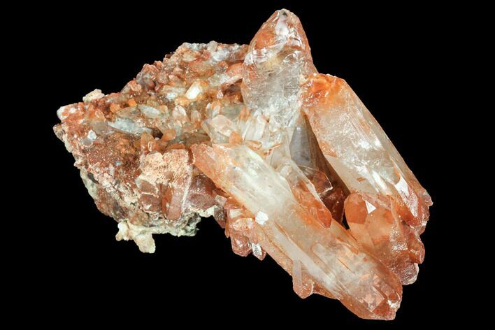 Natural, Red Quartz Crystal Cluster - Morocco #101008